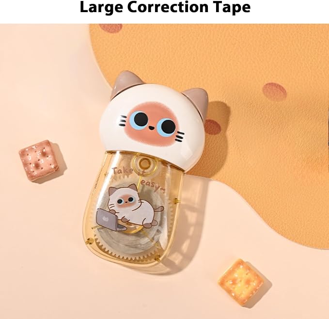 Cute Cat White Correction Tape Kawaii Extra-Long Correction Tape – 98ft Each - Image 7
