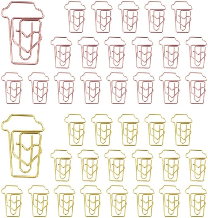 OWLFAVO 40pcs Coffee Cup Shape Paper Clips by OWLFAVO