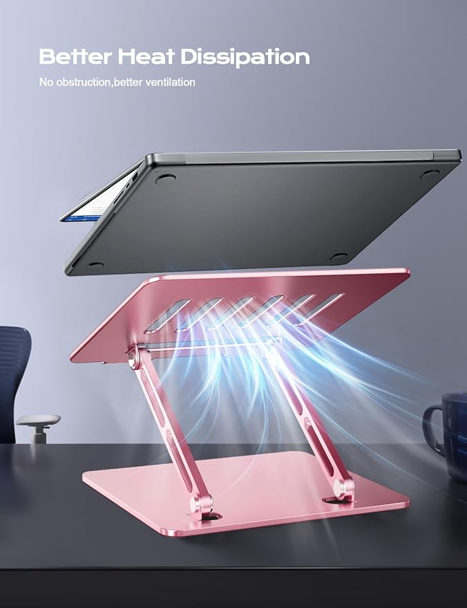 LOXP Adjustable Laptop Stand, Portable Laptop Riser, Aluminum Laptop Stand - Image 4