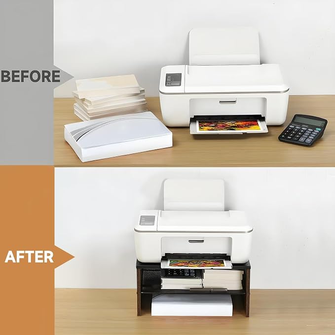 2 Tier Desktop Printer Stand, for Fax Machine, Home Office - Image 3