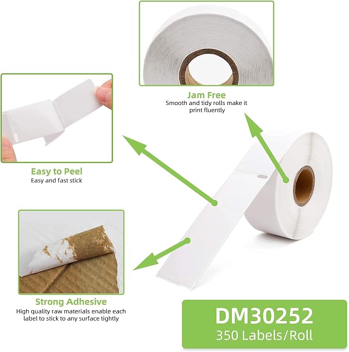 Compatible 1-1/8" x 3-1/2" Direct Thermal Labels Replacement - Image 4