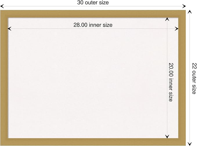 Amanti Art White Cork Board for Wall, 22x30 Vision Board with Gold Frame, Medium Corkboard Office Decor for Home Organization, Casual Corkboard Pinboard to display items for home organization-DeskLoop Office