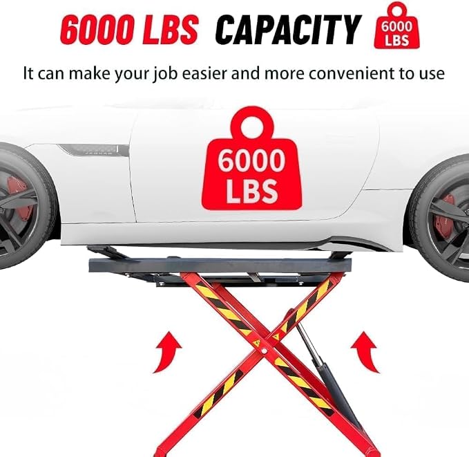 X66 6000 LbsPortable Car Lift Scissor Lift, 48 Inch Lifting Height Adjustable - Image 4
