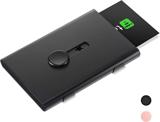 Tatuo 2 Pcs Black/rose Gold 2 Pack Thumb Drive Business Card Holder Stainless - Image 4