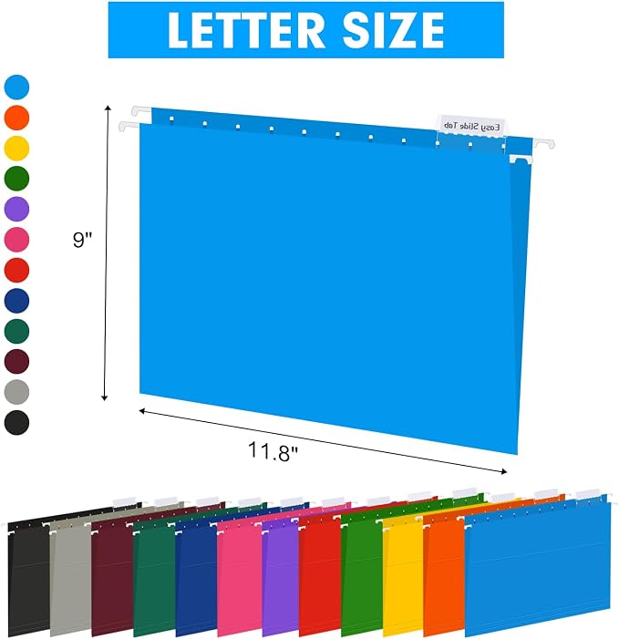 HERKKA Hanging File Folders, 60 Pack Reinforced Letter Size Hanging Folders - Image 2