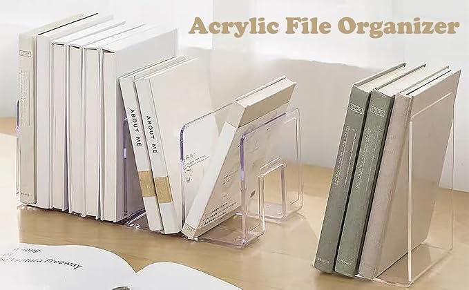 4 Pack Clear Acrylic File Organizer, Purse Organizer, File Sorter Desktop File - Image 4