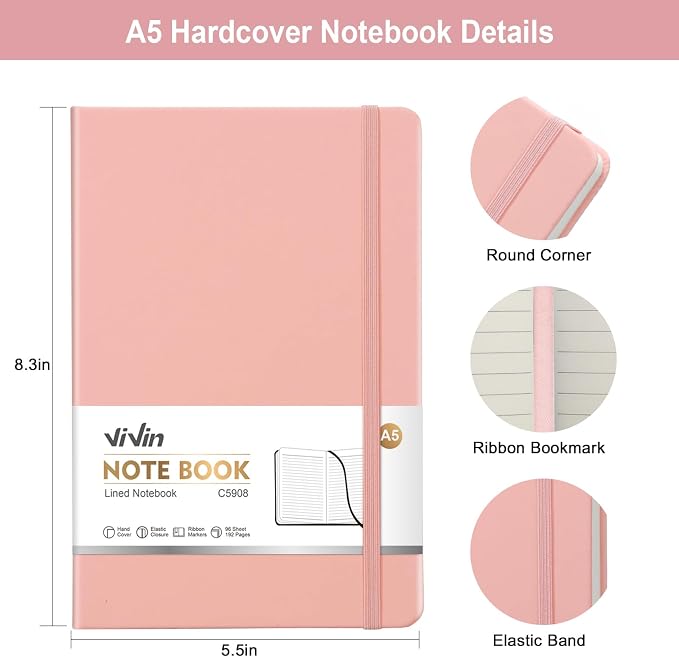 ViVin Lined Journal Notebooks for Professional Office Work, 192 Pages, Medium - Image 2