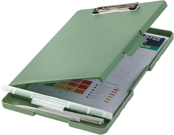 Clipboard with Storage, 8.5 x 11 Clip Board with Pen Holder and Organization Box by Happyhapi
