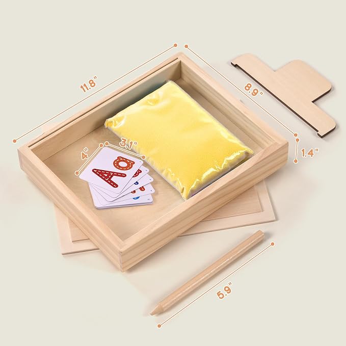 Montessori Sand Tray for Kids, Writing Play Sand Tray - Image 7
