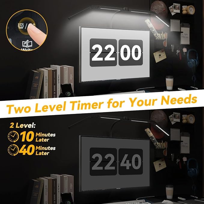 Adjustable LED Desk Lamp with Clamp, 4-Head Eye-Caring CRI95+ Desk Light - Image 5