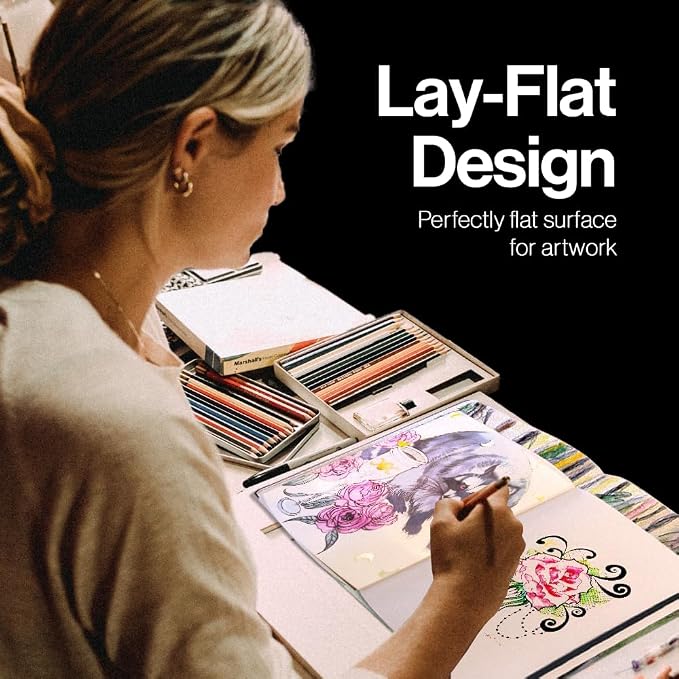 Landscape-Shaped Sketchbook, 8.25 x 5.5 inches, Lays Flat Flexible Sketch Book - Image 6