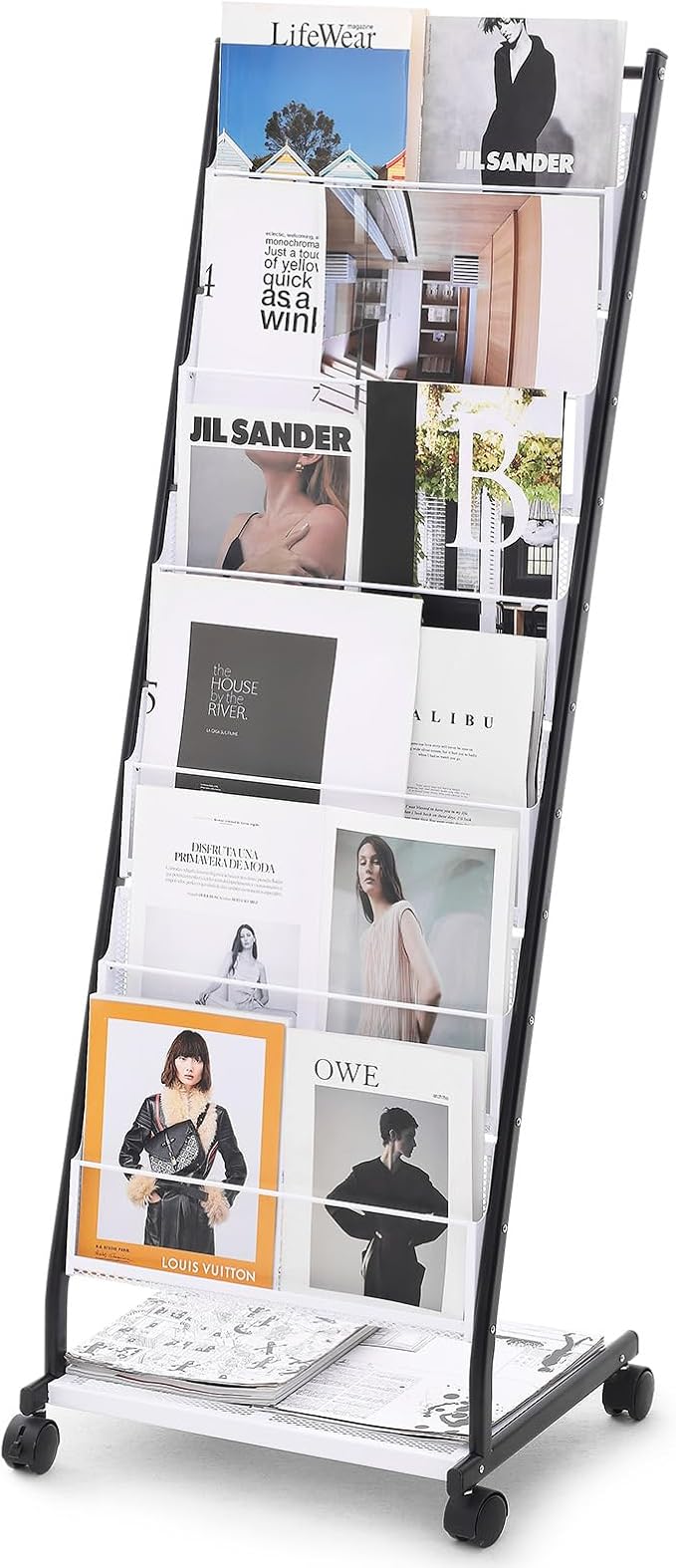 VEVOR Brochure Display Rack, 6-Tier Magazine Literature Display Stand, Floor by VEVOR