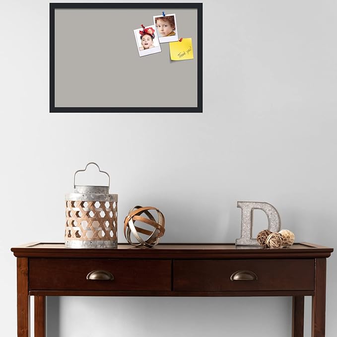PinPix 26x18 Inch Cork Bulletin Board. This Decorative Framed Pin Board Comes with Dark Stone Design and a Satin Black Frame. Ideal for Home Office Decor or Message Board (PinPix-1808)-DeskLoop Office