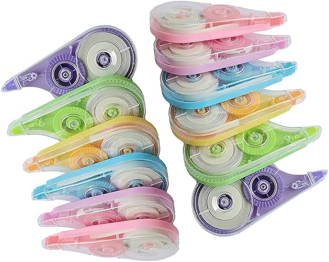12PCS White Correction Tape, 39.4ft Each, Tear-Resistant Correction Tape by HeGangLy