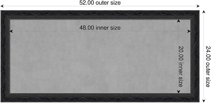 Amanti Art Black Framed Magnetic Board 24x52 Oversize Vision Board - Image 2