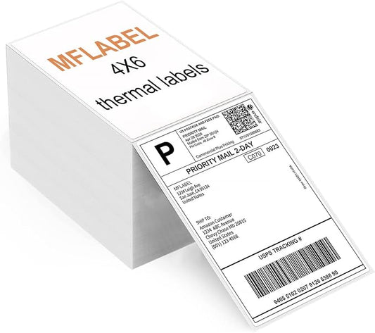 MFLABEL 4x6 Direct Thermal Labels 4" x 6" Perforated Shipping Labels Compatible by MFLABEL