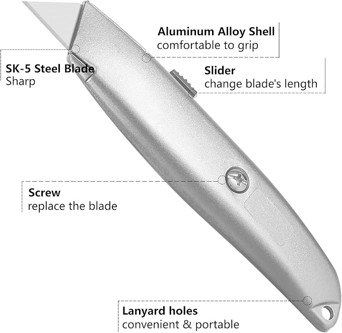 DIYSELF 2Pack Utility Knife Box Cutter Retractable Blade Heavy Duty PVC Pipe - Image 6
