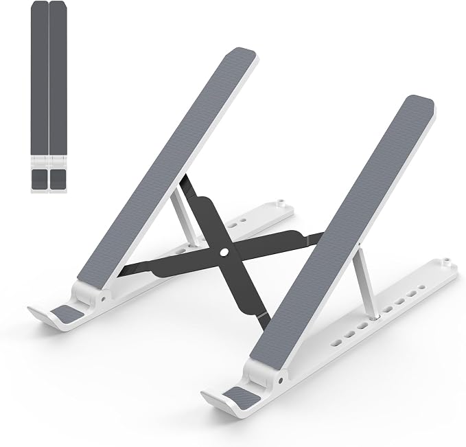 Tonmom Laptop Stand for Desk, Adjustable Laptop Riser ABS+Silicone Foldable by Tonmom