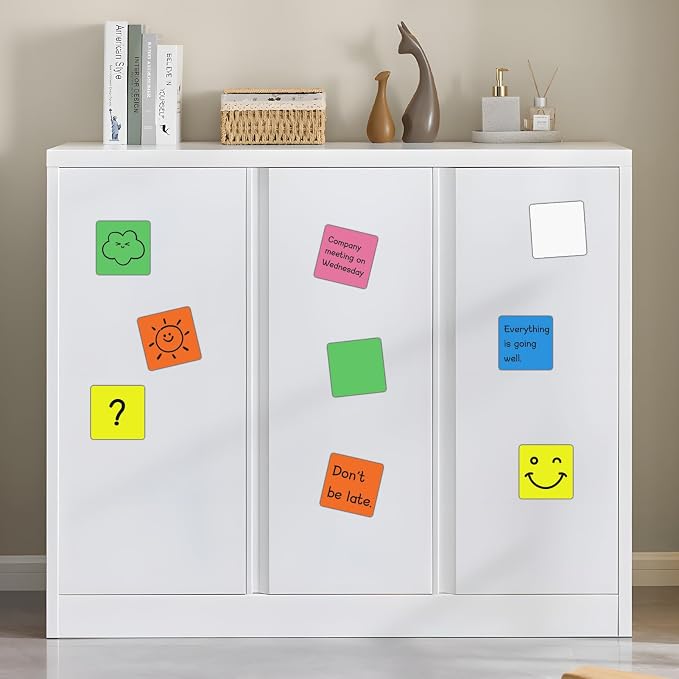 Reusable Magnetic Sticky Notes, Dry Erase Magnets Magnetic Labels, Bright - Image 9