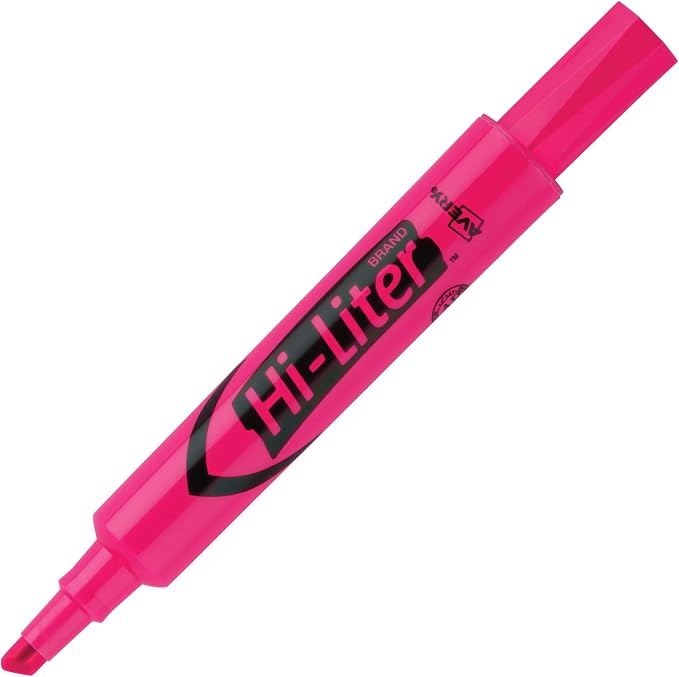 Avery Hi-Liter, Desk Style, Chisel Tip, 24 Pink and Yellow Highlighters - Image 4