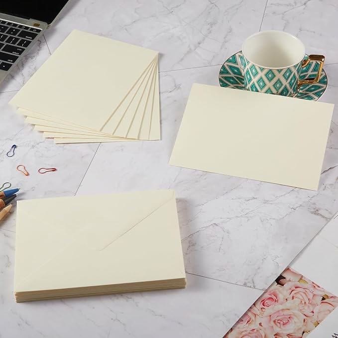 50 Pack A7 Cream Color 5x7 Envelopes Invitation Envelopes - Image 3