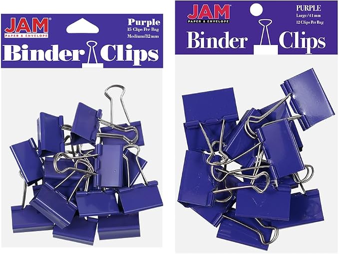 JAM PAPER Colorful Binder Clips Assortment by JAMPaper