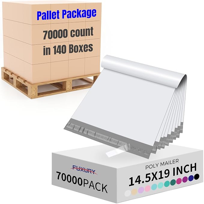 Fuxury 70000 Pcs 14.5X19" Poly Mailers Envelopes Shipping Bags by Fuxury