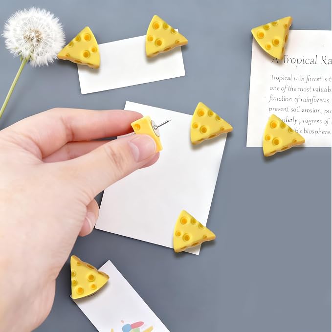 Cute Push Pins - 30Pcs Cheese-Shaped Decorative Fun Push Pins Thumb Tacks - Image 6