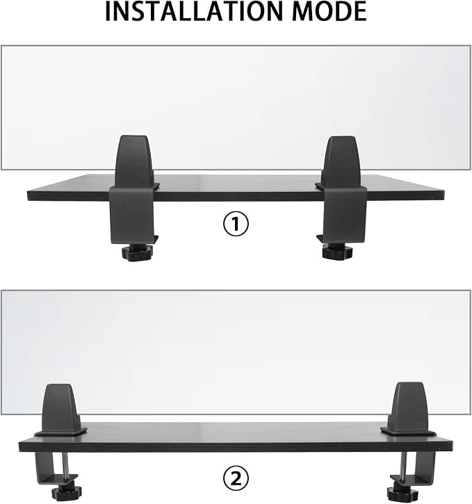 Heavy Duty Sneeze Guard Clamp For 0.1" to 1" Thick Panel, Desk Partition - Image 2