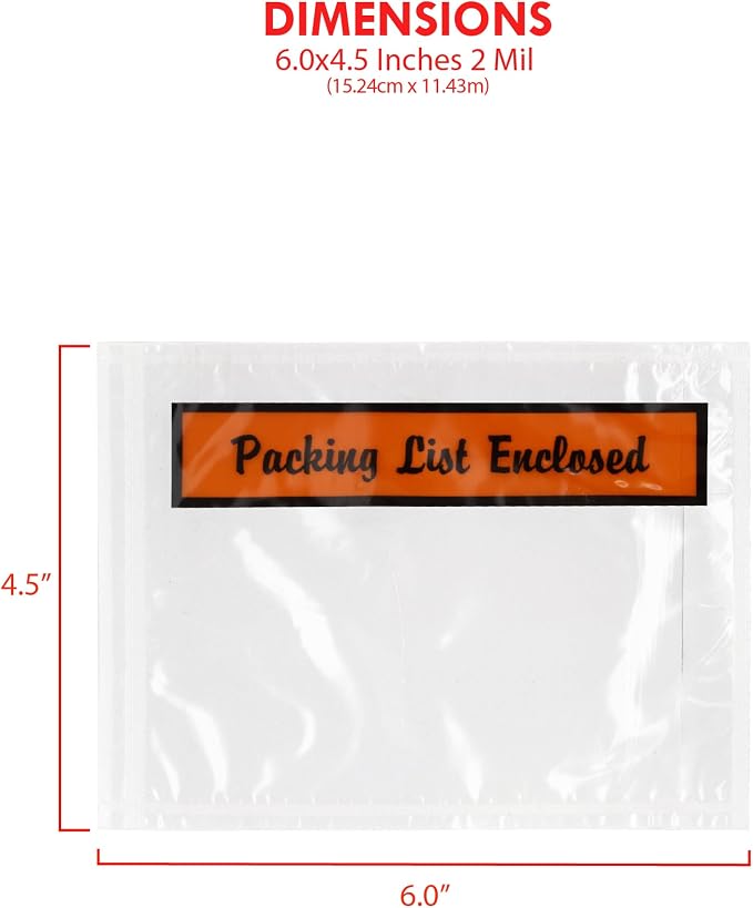 GPI - Packing List Envelopes, 4.5" x 6" Packing Slip Pouches, Top Loading - Image 2
