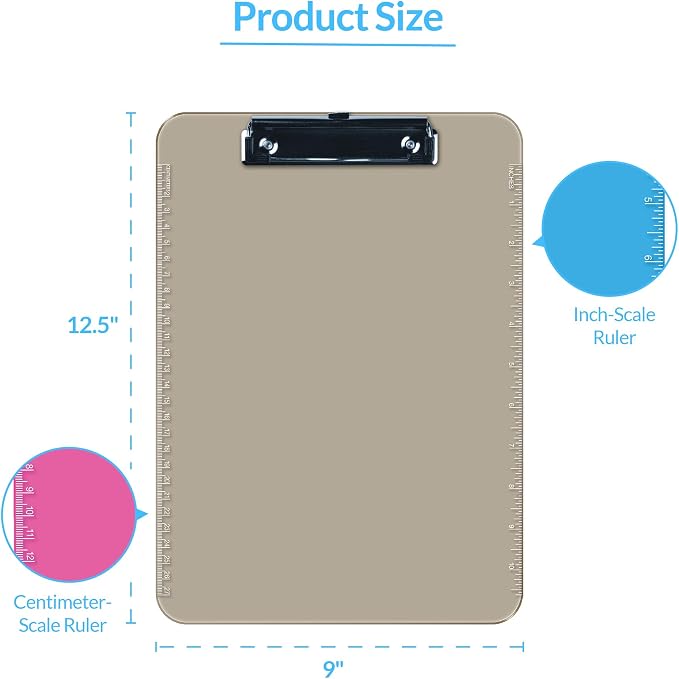 Pack of 6 Plastic Clipboards - Image 4
