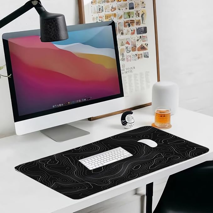 Topographic Mouse Pad, Extended Gaming, Desk Mat Laptop Waterproof Decor Writing - Image 7