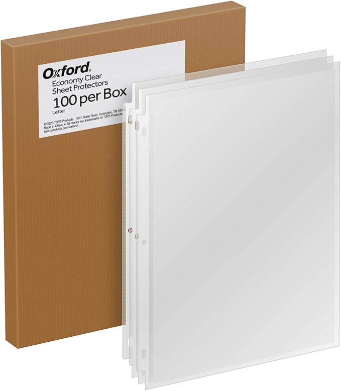 Oxford Sheet Protectors, 100 Pack, Letter Size, Heavy Duty Clear Sheet by Oxford