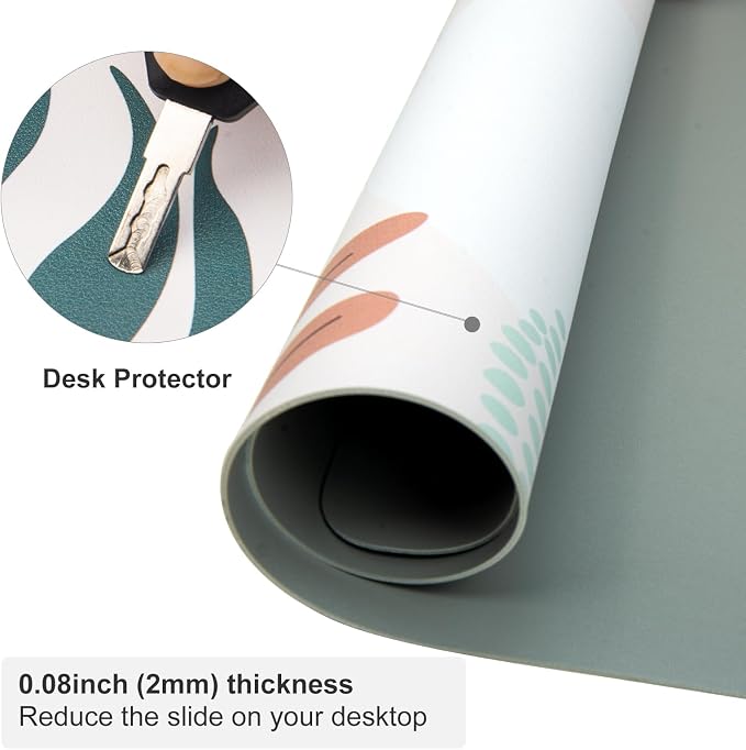 Colorful Star Minimalist Large Mouse Pad, Abstract Botanical Waterproof Desk Mat - Image 4