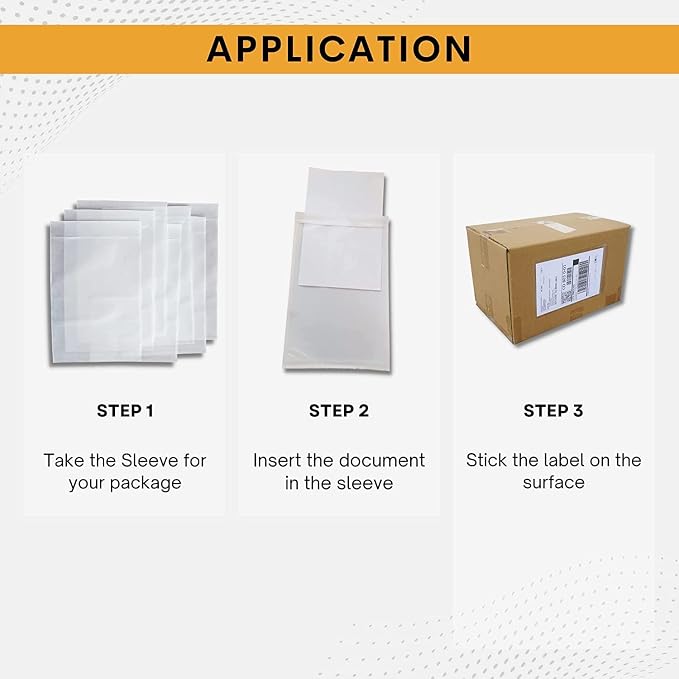 100 Pack 6"x9" Shipping Label Sleeves – Clear Self-Adhesive Packing Slip Pouches - Image 2