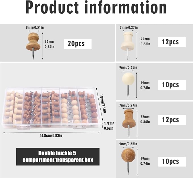 Push Pins, Thumb Tacks, Decorative Push Pins - Image 2