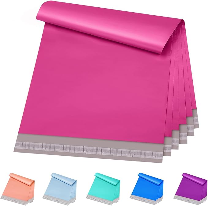 Metronic Poly Mailers 12x15.5 100 Pack Pink, Medium Size Shipping Bags by METRONIC