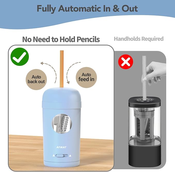 AFMAT Electric Pencil Sharpener, Fully Automatic Pencil Sharpener - Image 2