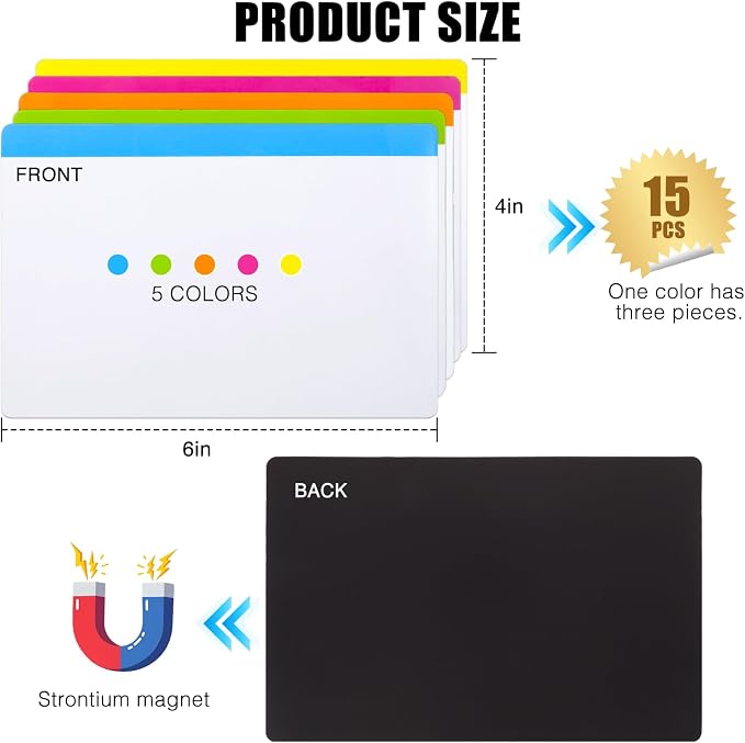 15-Pack 4"x6" Magnetic Dry Erase Labels - Image 2