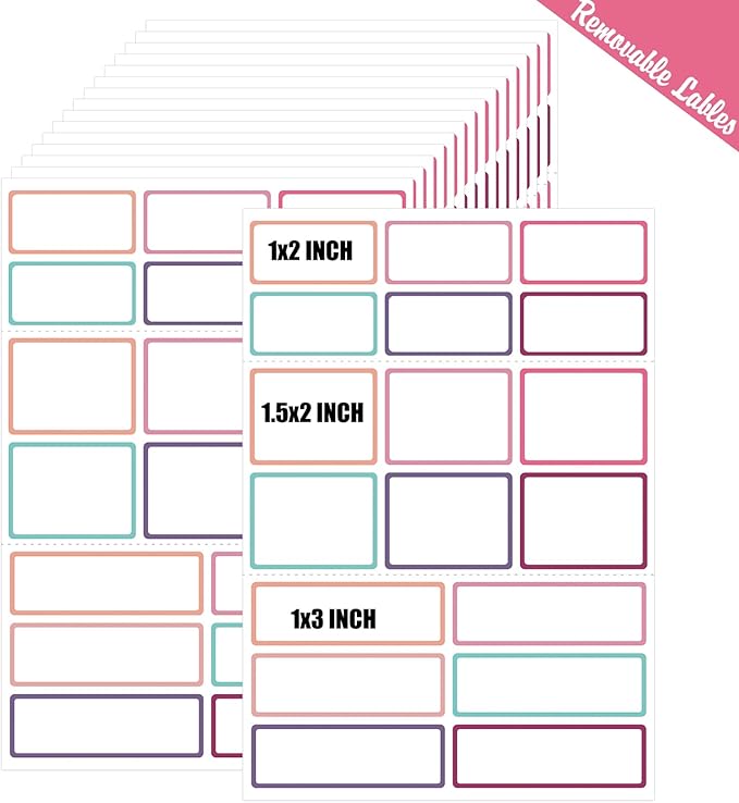 540Pcs Removable Labels, Colored Labels Stickers | Self-Adhesive Stickers by WSICSE
