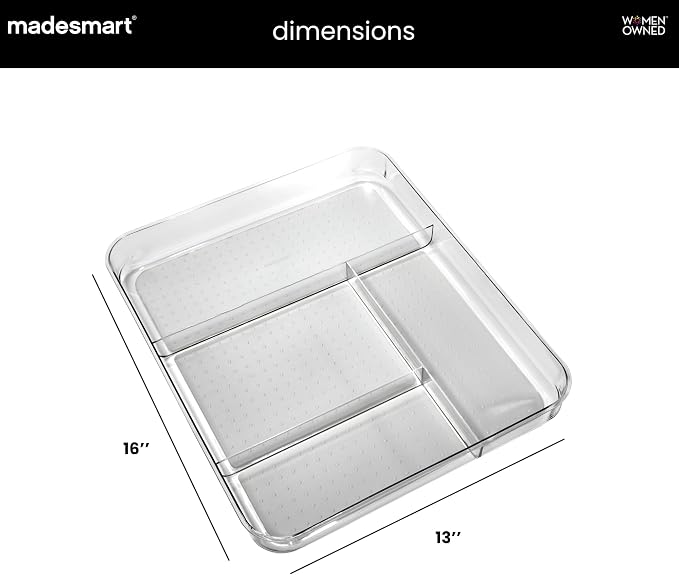 madesmart Premium 4 Compartment Drawer Organizer, Office Tools, & Small - Image 6