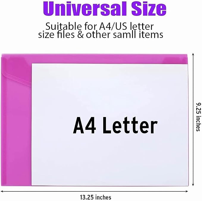 Sooez 12 Pack Plastic Envelopes File Folders, Plastic Folders - Image 5