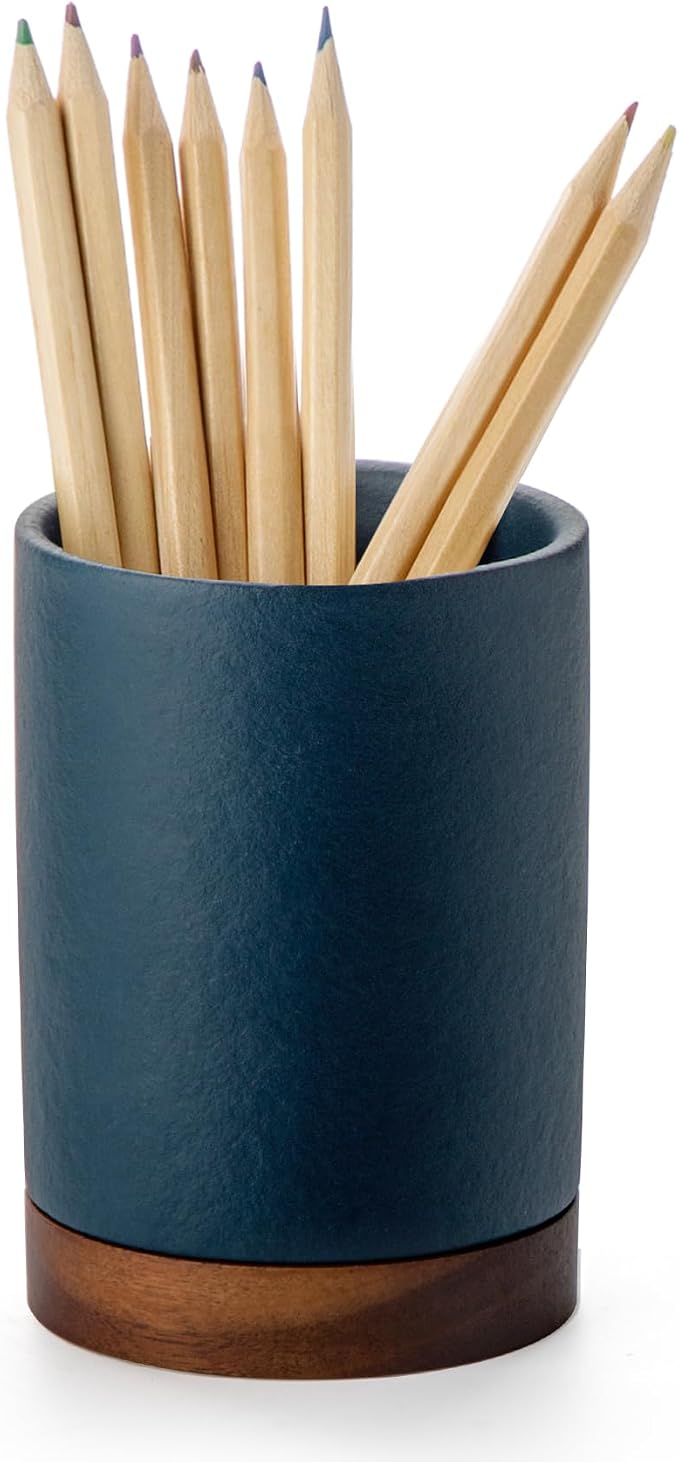 Pen Holder for Desk, Ceramic Pencil Organizer & Makeup Brush Holder, Office by Officepal