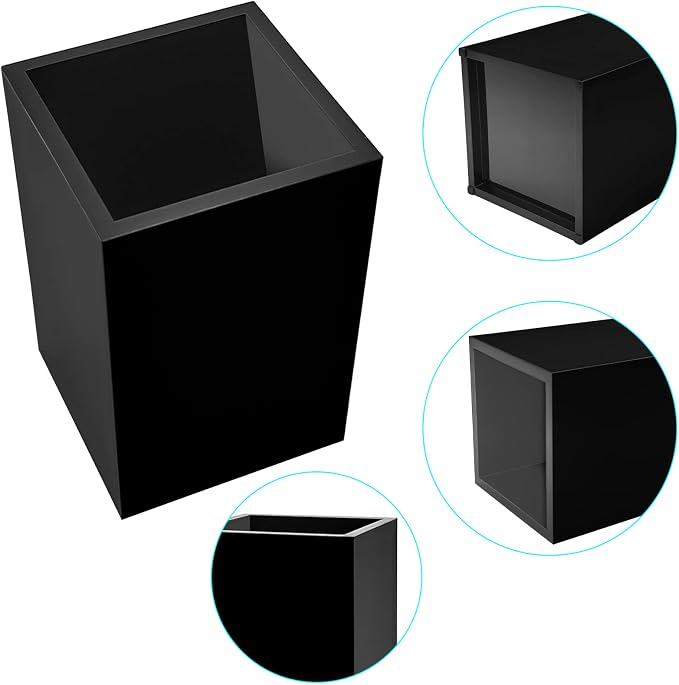 2 Pack Black Acrylic Pencil Pen Holder Cup, Desk Accessories Holder, Makeup - Image 5