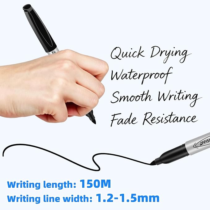 Permanent markers, 120 packs permanent markers bulk, quick drying in one second - Image 12