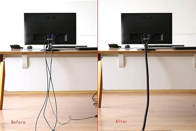 Alex Tech 10ft - 3/8 inch Cord Protector Wire Loom Tubing Cable Sleeve Split - Image 4