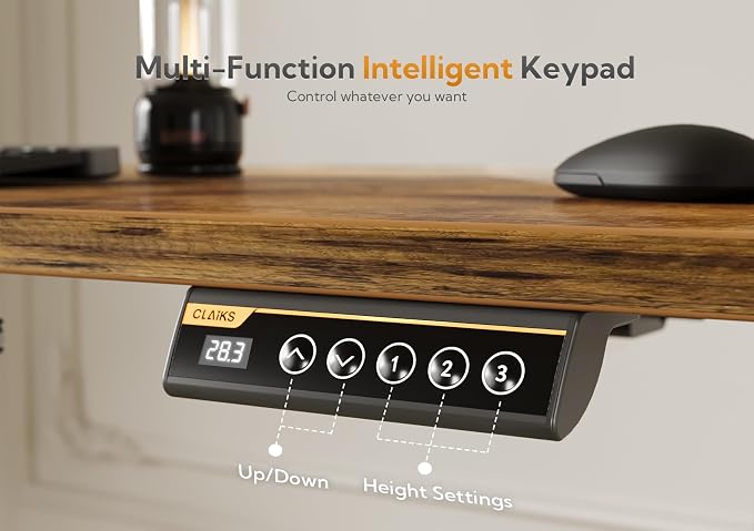 Claiks Standing Desk with Drawers, Electric Standing Desk Adjustable Height - Image 6