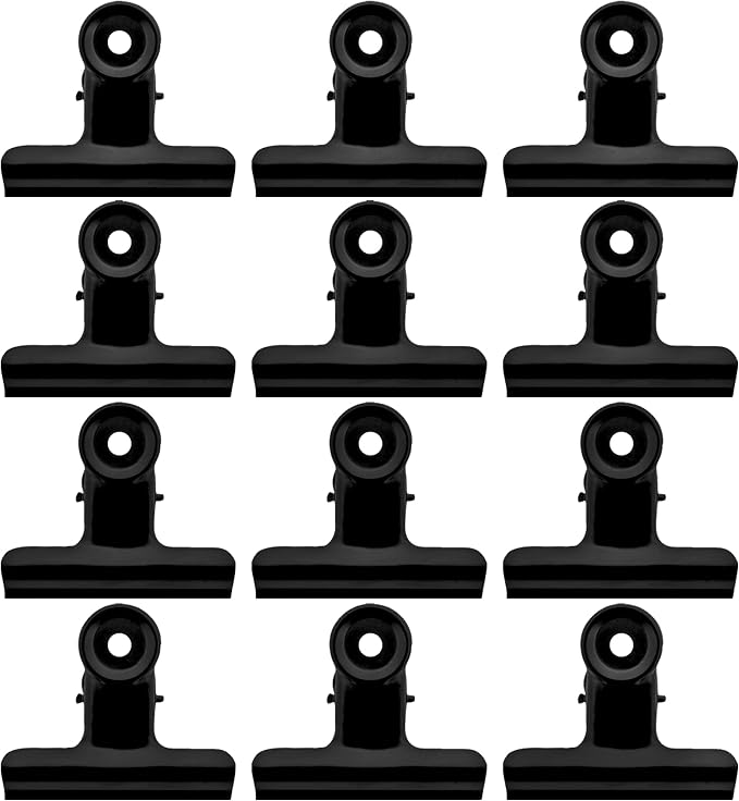Performore 12 Pack of Black Bulldog Clips, 2 1/2 Inch Large, Metal Hinge Paper - Image 3
