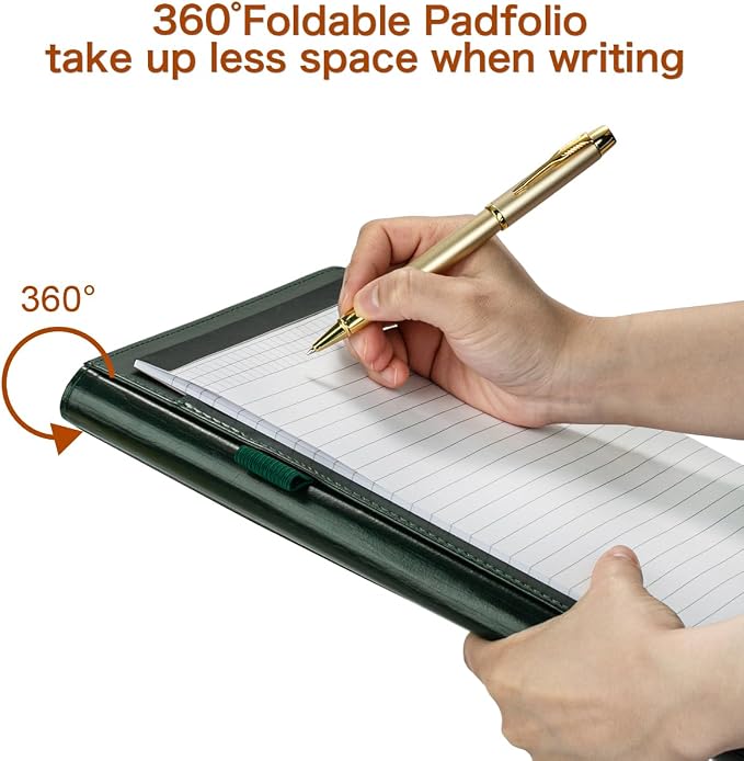 Padfolio Portfolio Binder, Faux Leather Folder, Resume Interview Legal Document - Image 5