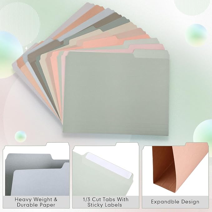 144 Pcs File Folders 9.5x11.6 Inch Manilla Folders Letter Size - Image 3
